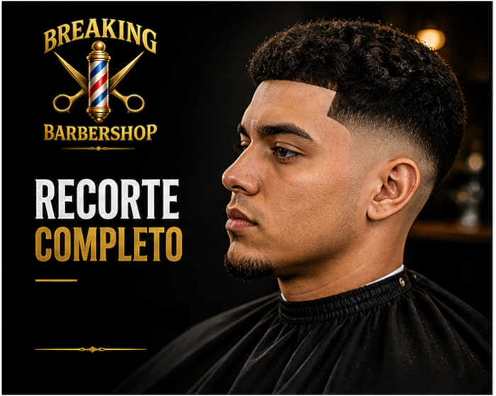 Servicio de recorte completo con fade — Breaking Barbershop San Germán PR $20