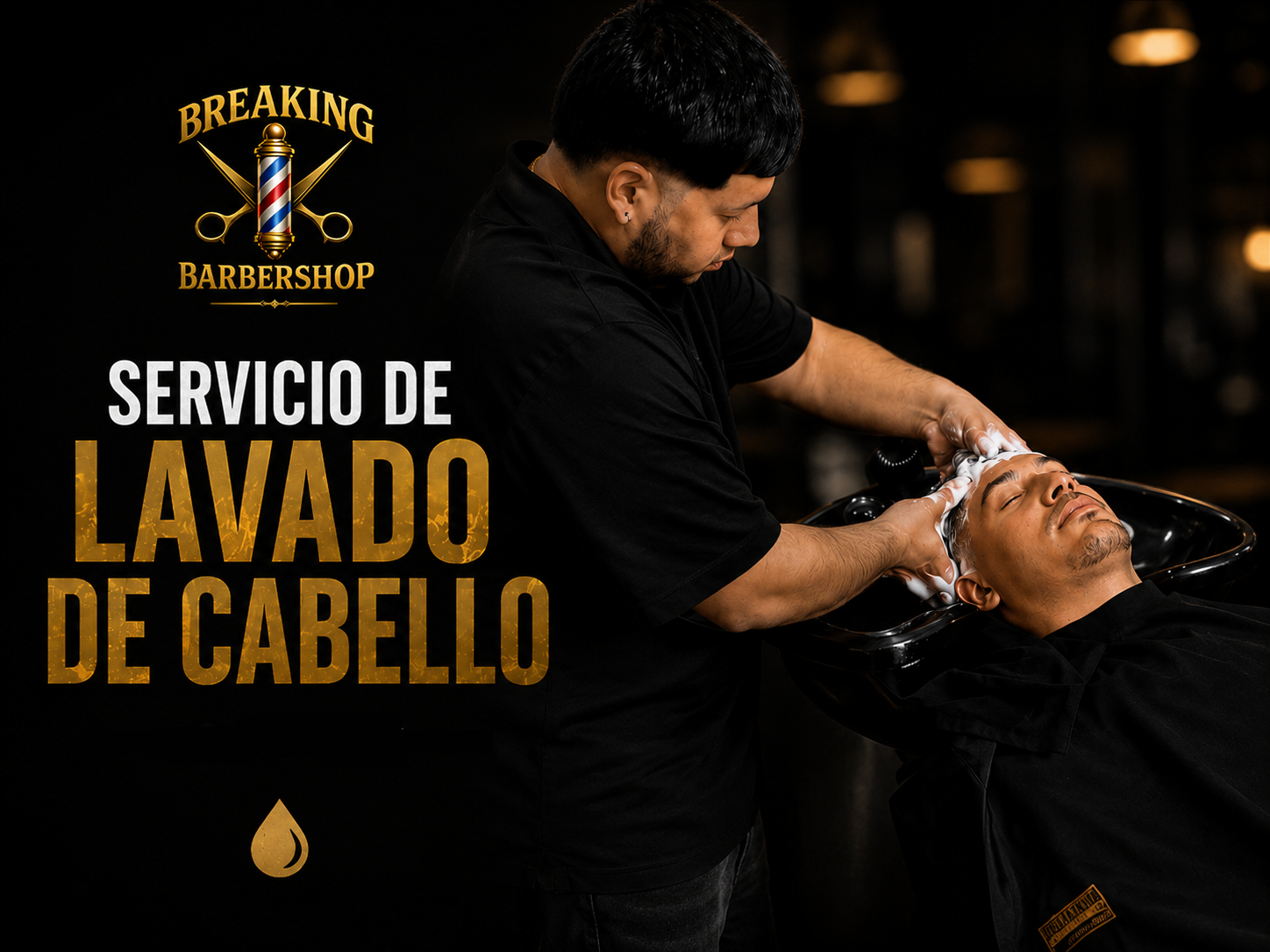 Servicio de lavado de cabello — Breaking Barbershop San Germán PR $5